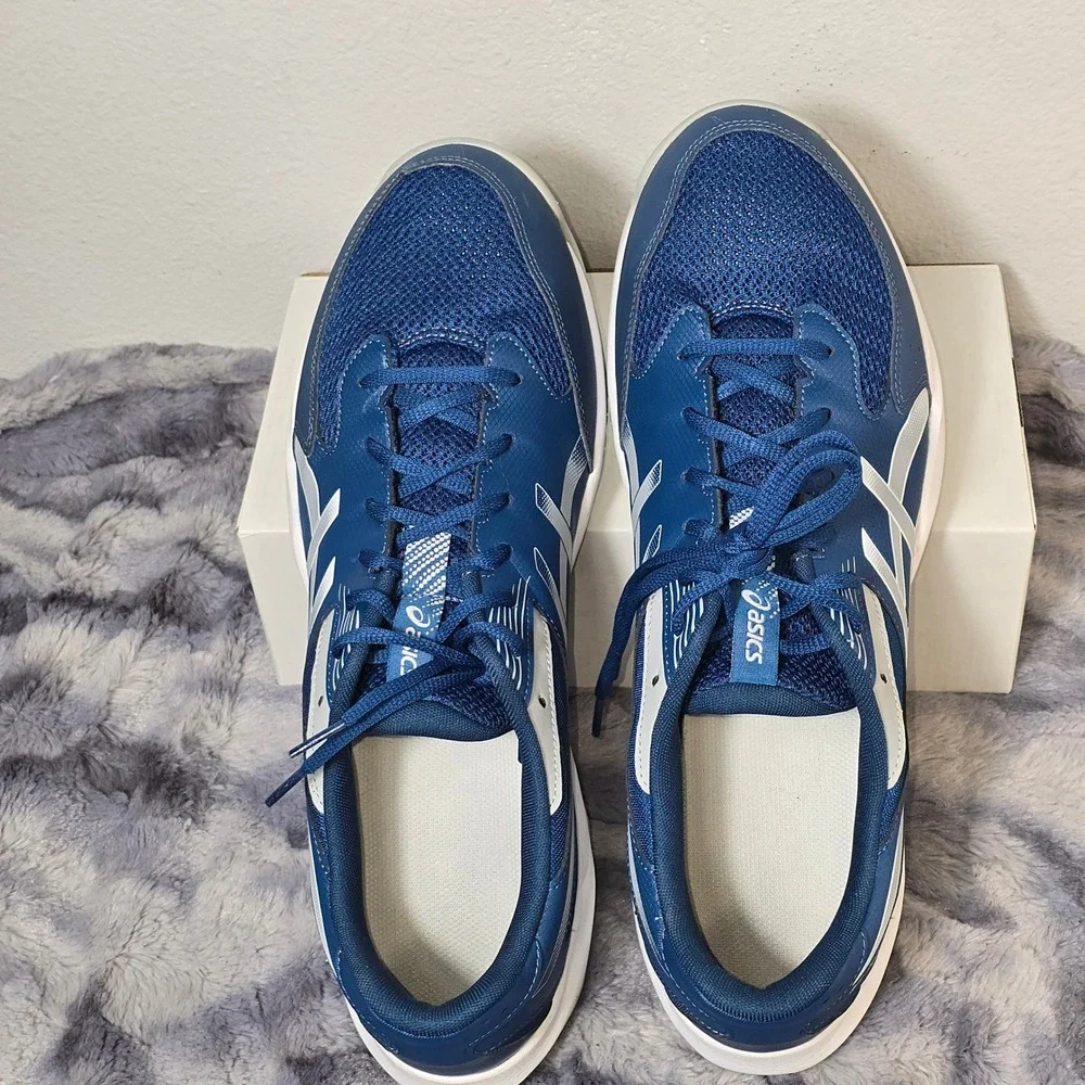 Asics‎ Gel-Rocket 12 Blue/ gray Indoor Court volleyball Sneakers Mens SZ 15